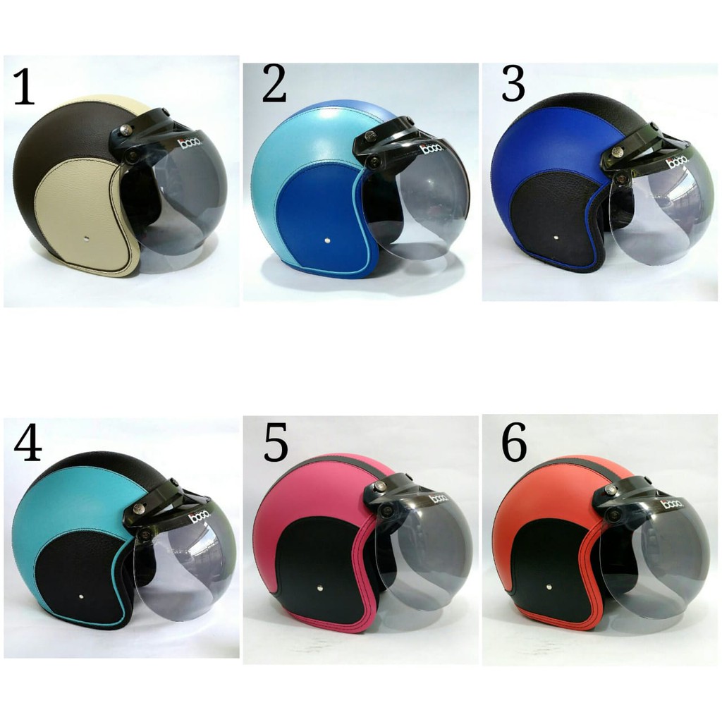 Helm Bogo FULL Retro Kulit Klasik Sudah SNI Shopee Indonesia