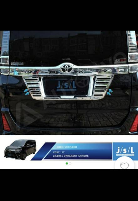 List plat mobil voxy license ornament chrome jsl