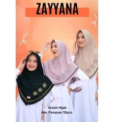 Arey - Hijab Instan List Bordir Bunga ZAYYANA Ori Arey