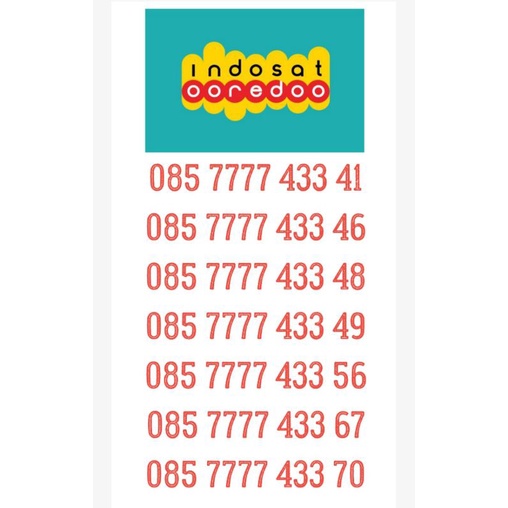 Nomer Cantik IM3 Edisi 7777 Rapi