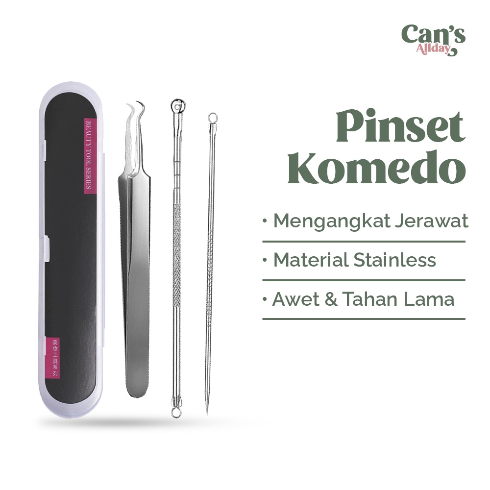 Alat Pencabut Komedo 3 Pcs Alat Pembersih Jerawat Blackhead Stainless Steel