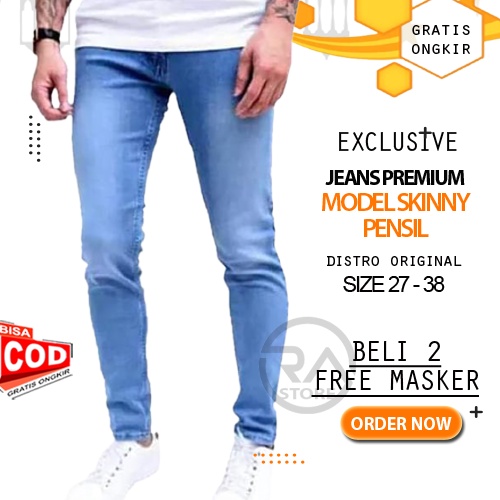 Celana Jeans Jins Levis Panjang Pria Dewasa Standar Slimfit HItam Bahan Melar Premium Original Murah