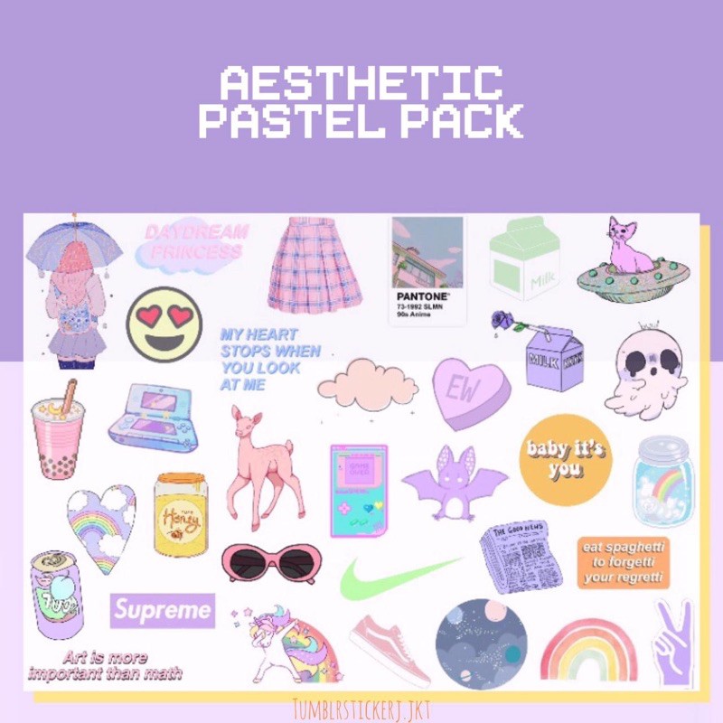 

Sticker Tumblr Aesthetic | Aesthetic Pastel Pack