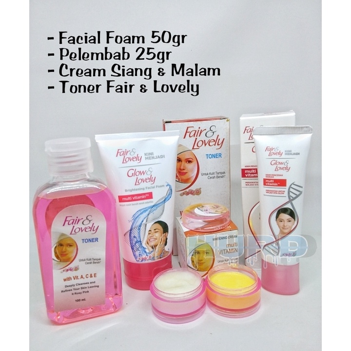 Hurd Store Paket 4 in 1 Cream Siang dan Malam Fair And Lovely -Pelembab Fair And Lovely -Facial Foam