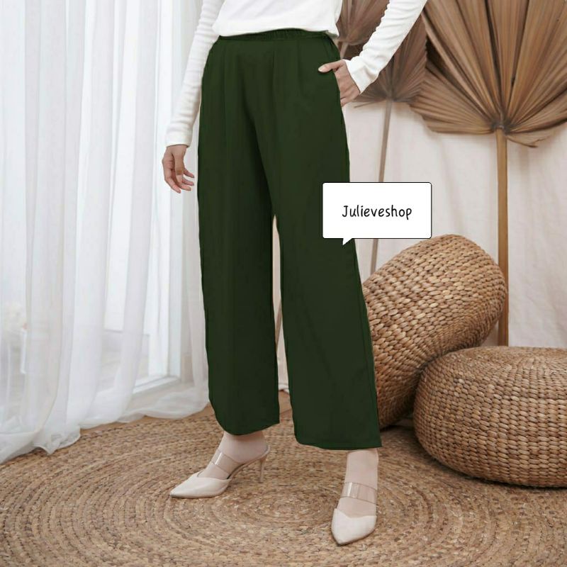 Celana Panjang Kulot Wanita Bahan Mosscrepe Tersedia Pilihan Warna-1