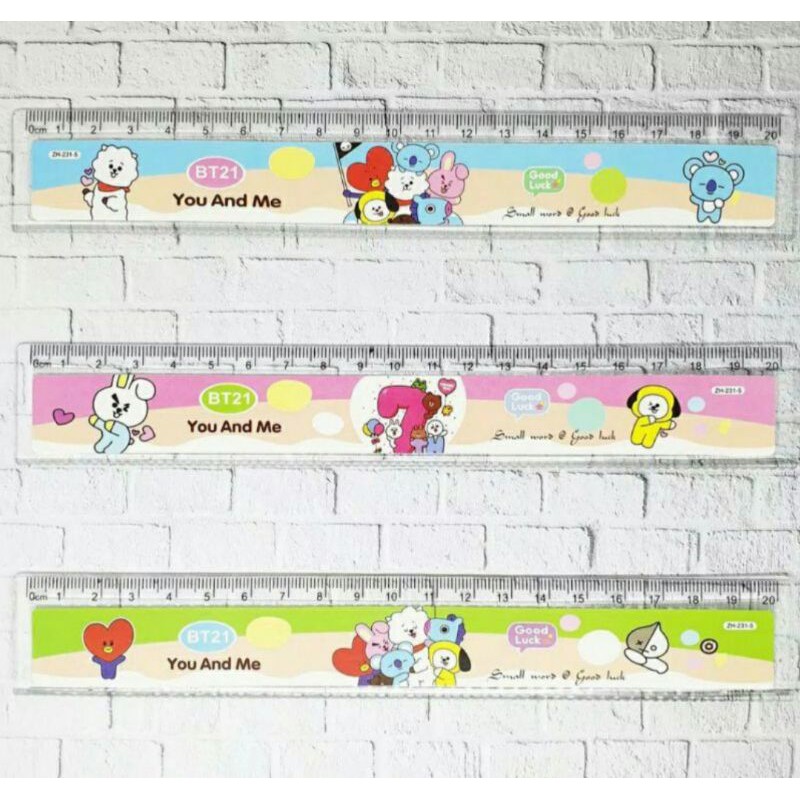 

Penggaris BTS 20 cm - penggaris plastik BTS BT21 mistar
