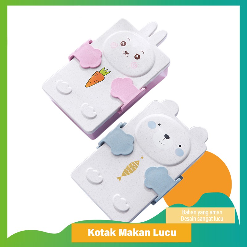 Kotak Bekal Makan Anak Lucu E77 Bento Lunch Box Tempat Makan Siang