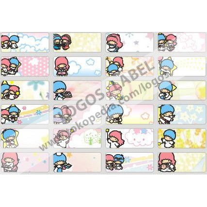 

TERLARIS!! Little Twin Star Sticker MEDIUM Name Label. Stiker karakter Kiki Lala, lucu, untuk nama