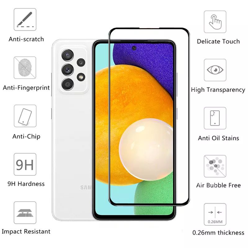 TEMPERGLASS SAMSUNG GALAXY A53 5G FULL LAYAR 9H SCREEN PROTECTOR FULL COVER TEMPERED GLASS KACA