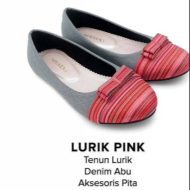 Flatshoes Lurik Pink-the Warna