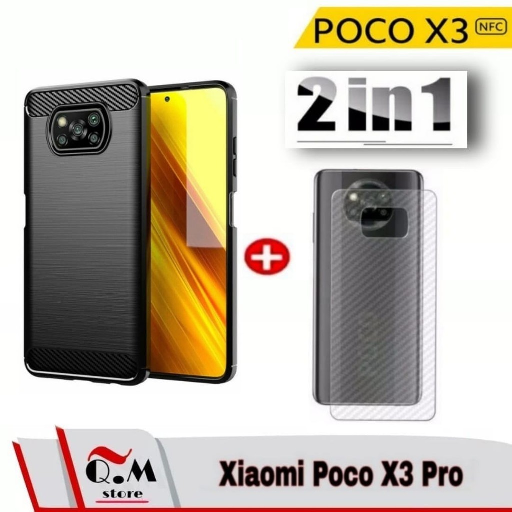 Case Xiaomi Poco X3 Pro /Poco X3/X3 NFC  Soft Case Slim Carbon Ipaky Premium 2-IN-1 Garskin