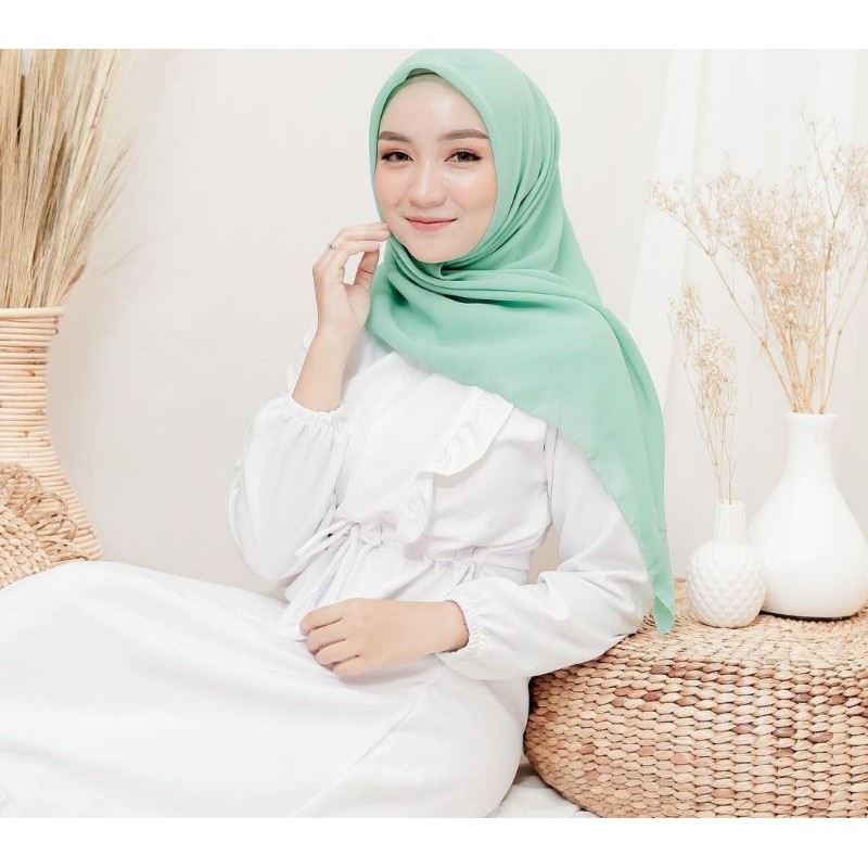Hijab Segiempat | MINT | Size 115x115 | jilbab bella square PREMIUM 60 Warna-2