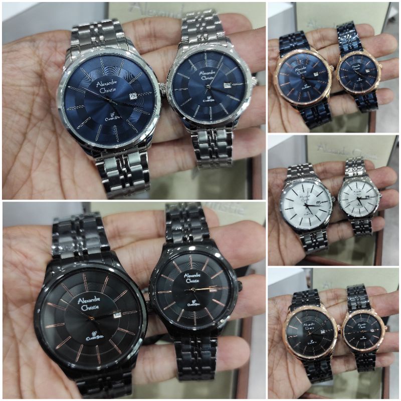 JAM TANGAN COUPLE ALEXANDRE CHRISTIE 8348 NEW AC8348 STAINLESS STEEL ORIGINAL