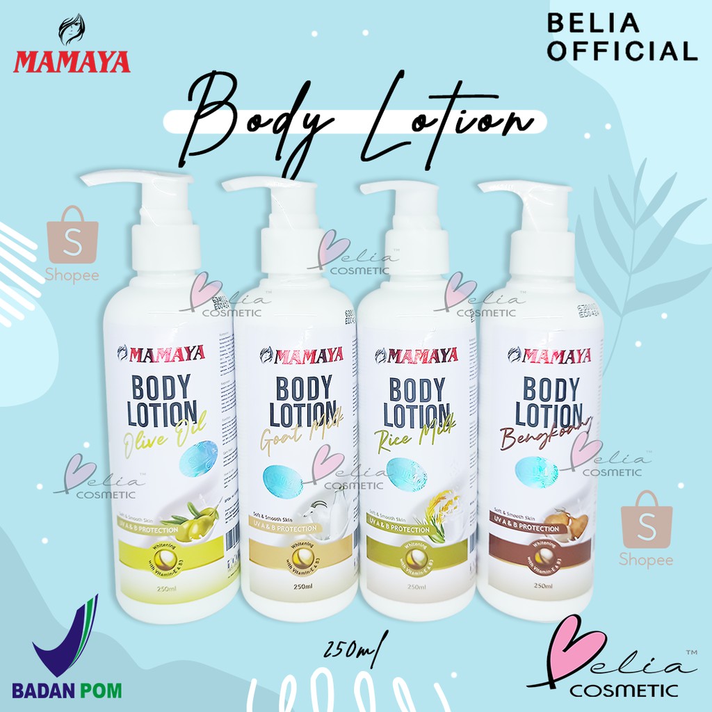 ❤ BELIA ❤ MAMAYA Body Lotion Goat | Rice Milk | Olive Oil | Bengkoang
Pemutih Whitening 250 Papaya (✔BPOM)