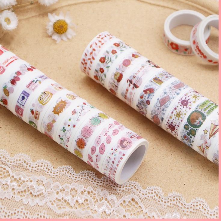 

Update! 10Pcs Kertas Washi Selotip Isolasi /Washi Masking Tape Motif Lucu ✔