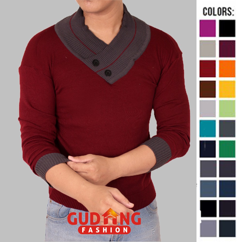 Sweater Rajut Pria Korea - Banyak Pilihan Warna SWE (COMB)