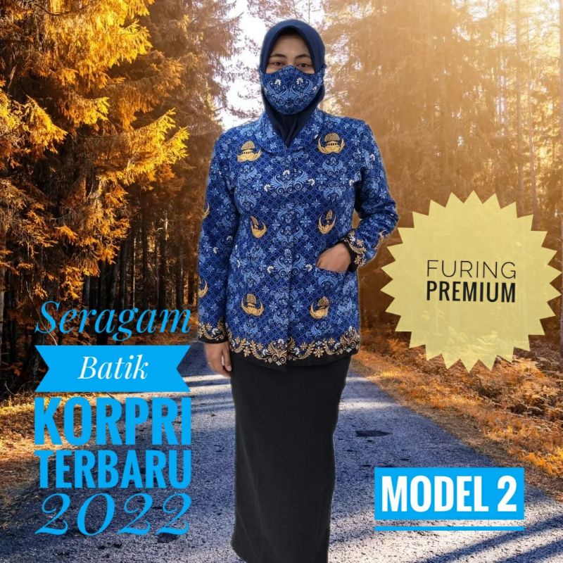 Seragam Batik korpri baju korpri wanita terbaru 2022 katun c40s