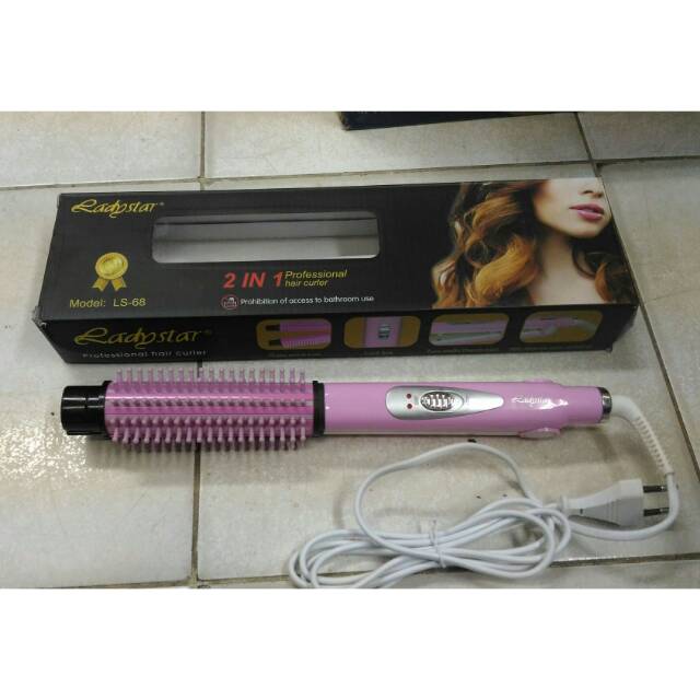 CATOKAN LADYSTAR 2IN1 TEMPERATUR LURUS DAN CURLY KERITING WITH COMB/ CATOK RAMBUT LADYSTAR MURAH