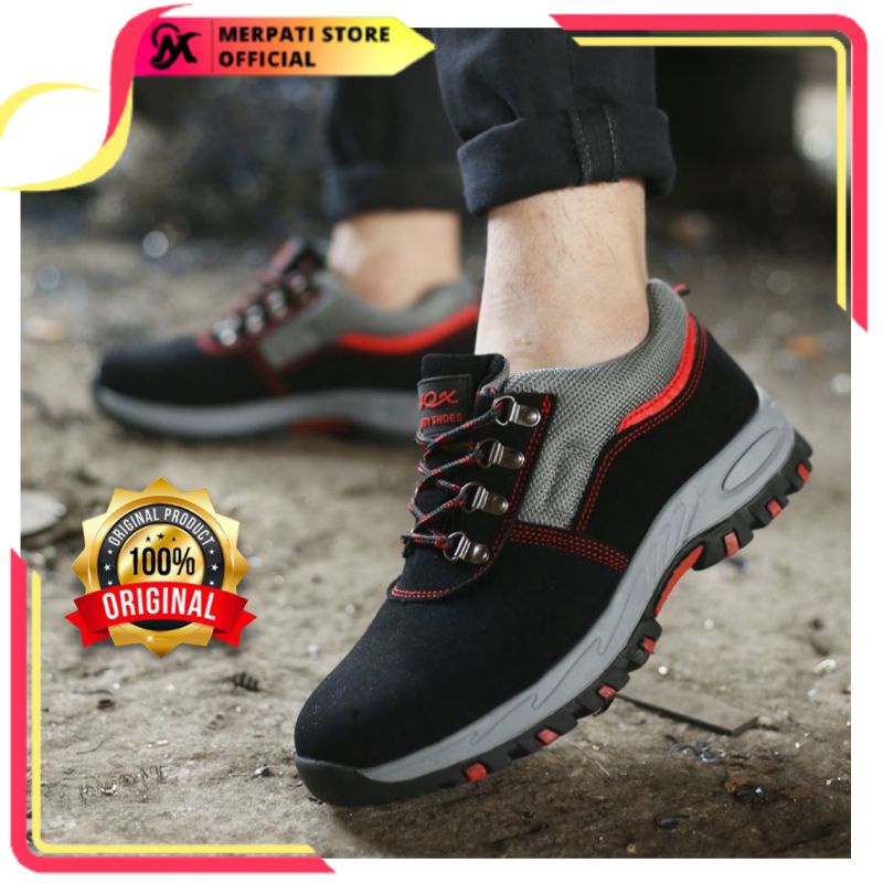 Merpati Store - Sepatu Safety Pria Original Safety Shoes Sport Kerja Proyek Lapangan Ujung Besi