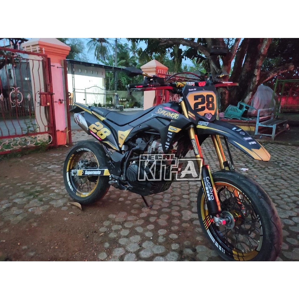 Decal Honda Crf 150L Supermoto Hitam Gold