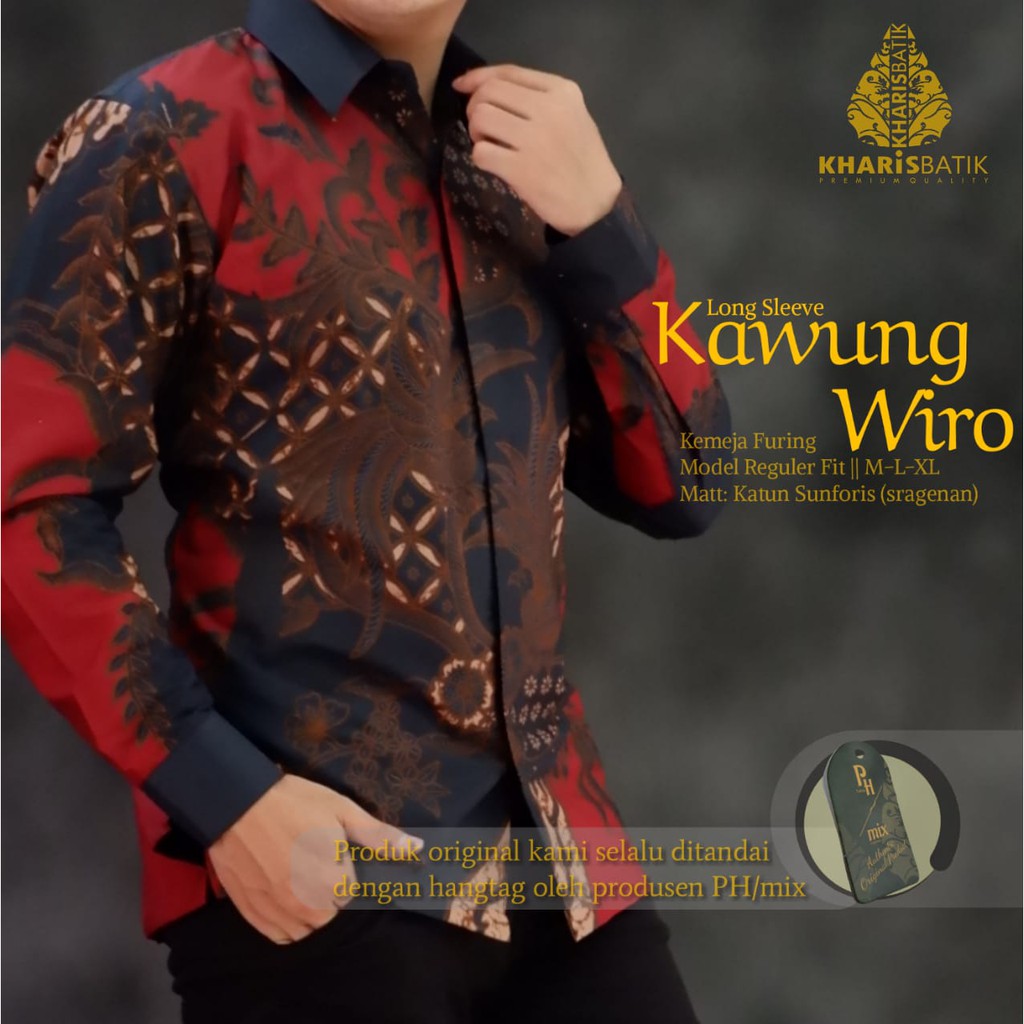 KAWUNG WIRO KHARIS BATIKSOLOAMANAH KEMEJA BATIK SOLO PRIA LENGAN PANJANG LAPIS FURING ATASAN BATIK PREMIUM MODERN KATUN HALUS GURDO HITAM METRO BIMOSENO PINK UWER SEMBADDA PUTRA MACAN MAHALINI PODANG KUNING KUMBARA OPO PINK KENCANA UNGU ANJANI SM FLORIST