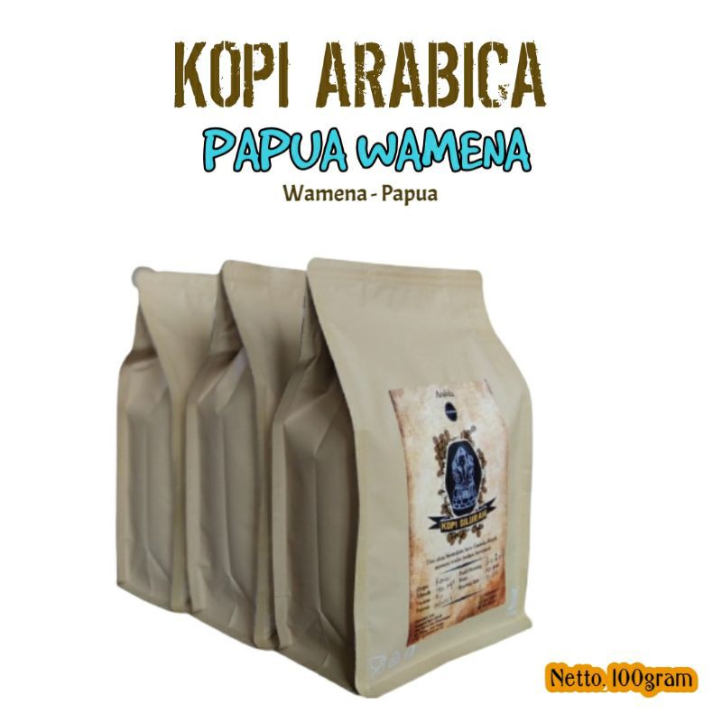 

Kopi Arabica Papua Wamena 100 gr Semiwash Bubuk/Biji Utuh Arabika Premium Kemasan Standing Pouch