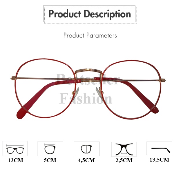 (COD) Kacamata Fashion Korea Frame OVAL Kacamata Anti Radiasi Metal Transparant Kacamata Anti Radiasi Metal Gaya Retro Unisex Glassess NO CASE