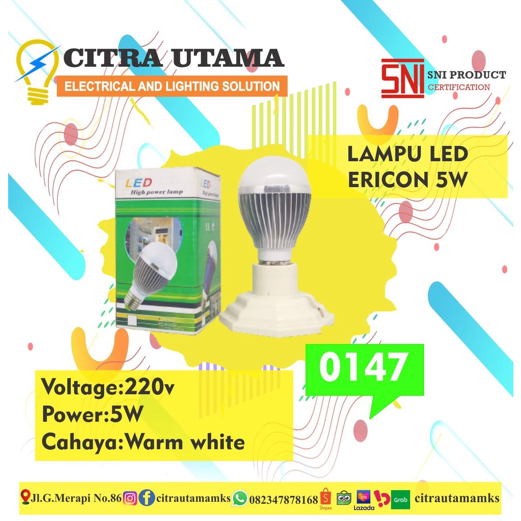 LAMPU LED ERICON 5W (WW) K0147