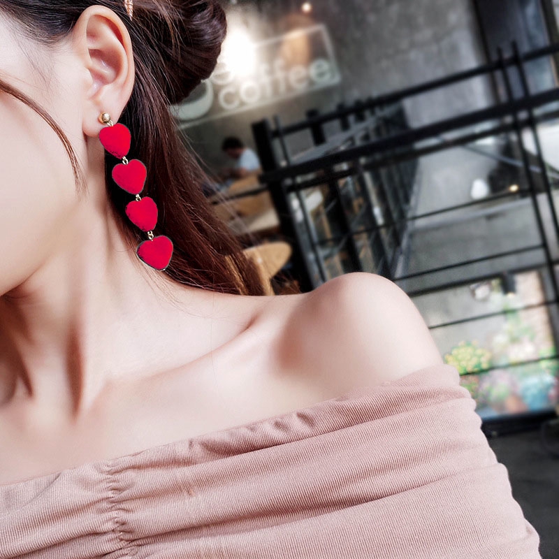 Anting Fashion Wanita Anting Panjang Korea Style Model Love 458