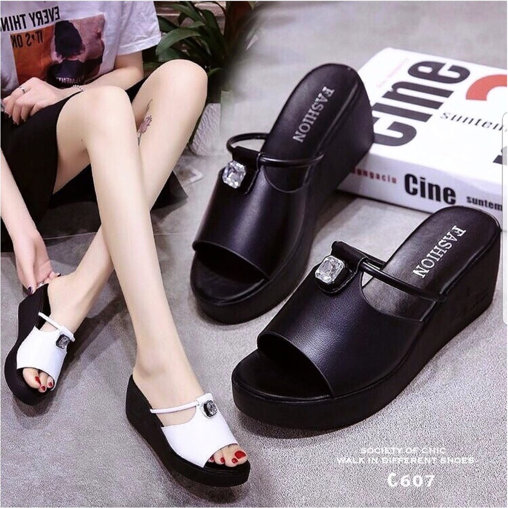 ABBUSHOES Mr 115 Sandal Wedges Untuk Wanita 7cm