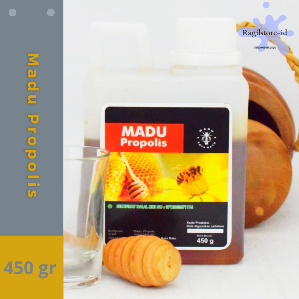 

Madu Asli Murni Propolis 2 in 1 (madu + propolis) Netto 450 gr