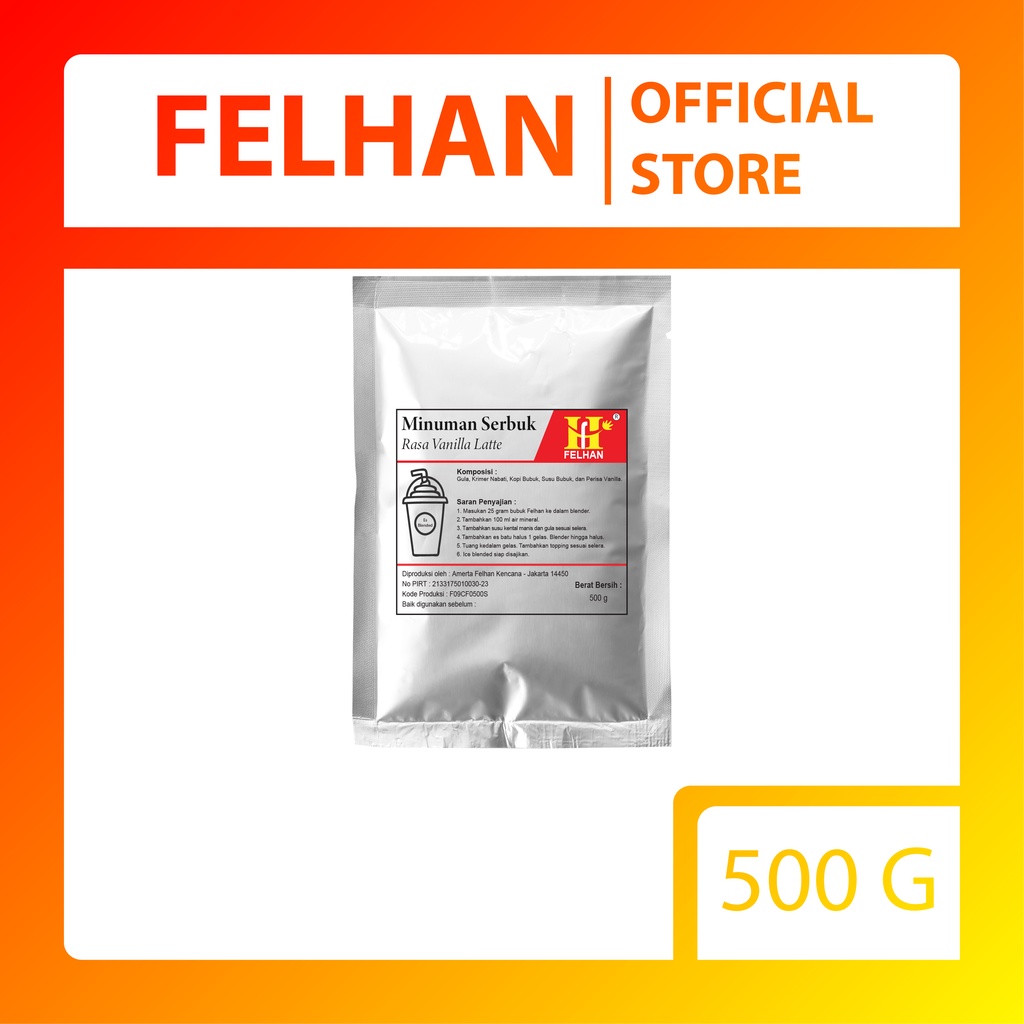 

FELHAN - Bubuk Minuman / Bubble Drink Rasa Vanilla Latte (500 gram)