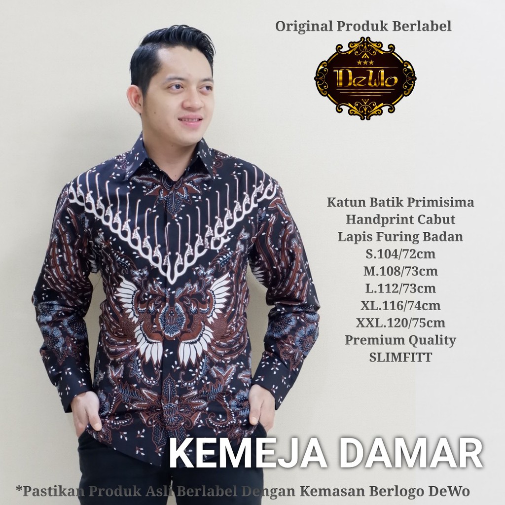Damar ORI DEWO Kemeja Batik Pria Slimfit Lapis Furing Damar ORI DEWO Kemeja Batik Pria Slimfit Lapis Furing