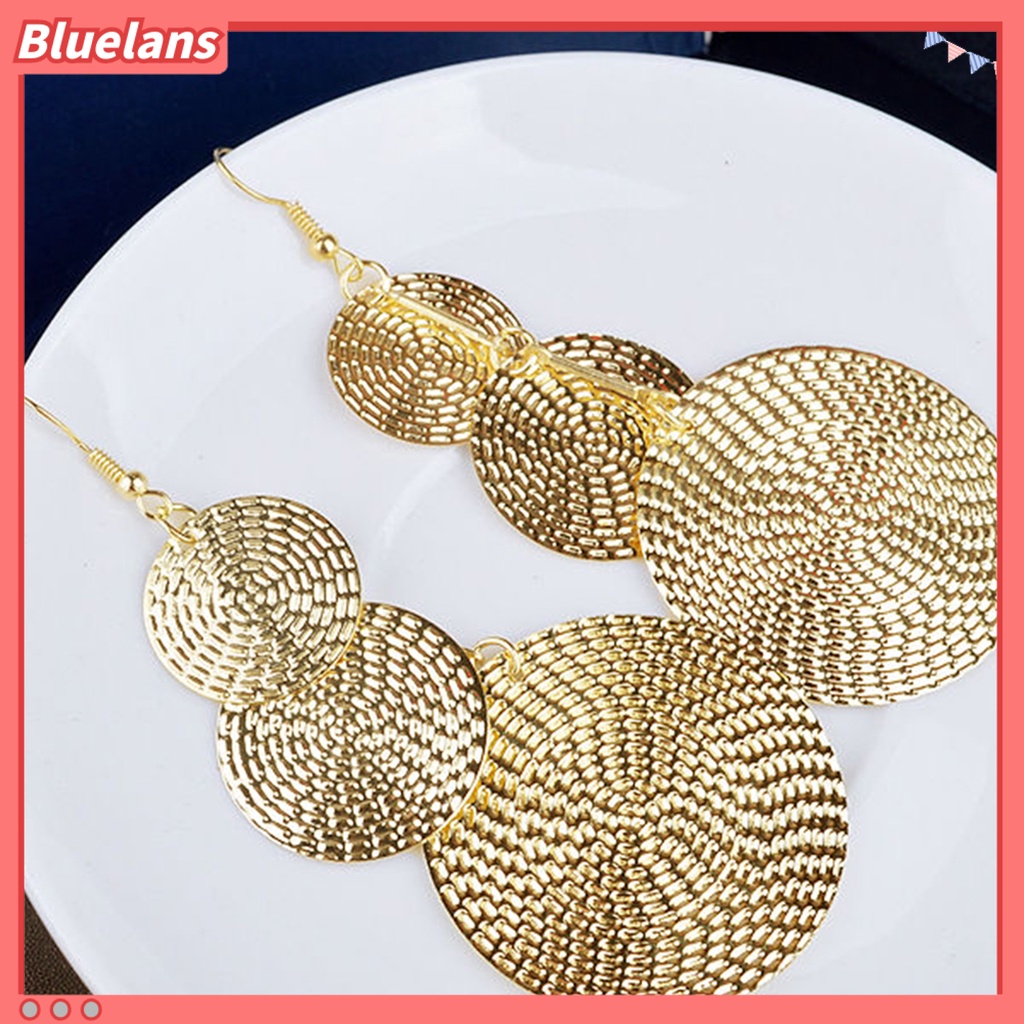 Bluelans Fashion Lady Elegant Multi-Layer Round Long Drop Dangle Hook Earrings Jewelry Gift