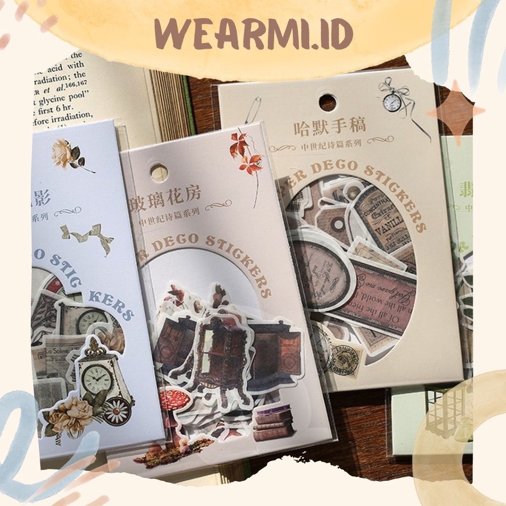 

40 pcs Sticker Pack Vintage Deco Japanese Paper Sticker Aesthetic Scrapbook Bujo Jurnal DIY