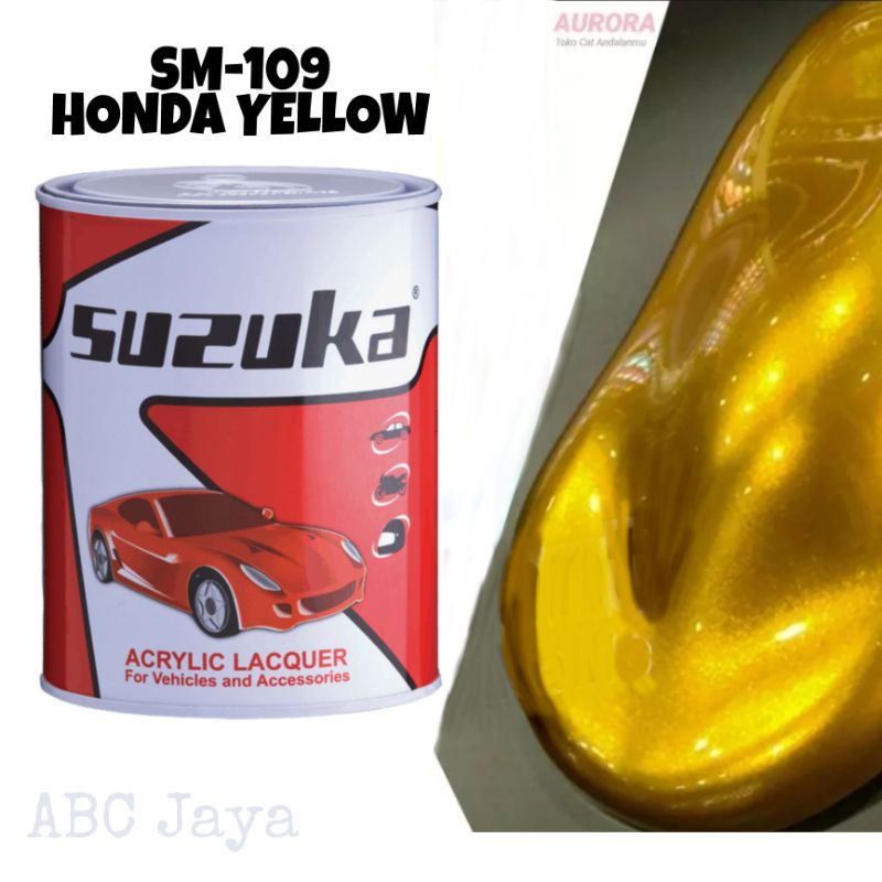 Cat Suzuka SM-109 Honda Yellow 200gr Kuning Emas Metalic Honda Yellow Met Metalik Metallic Mas Gold