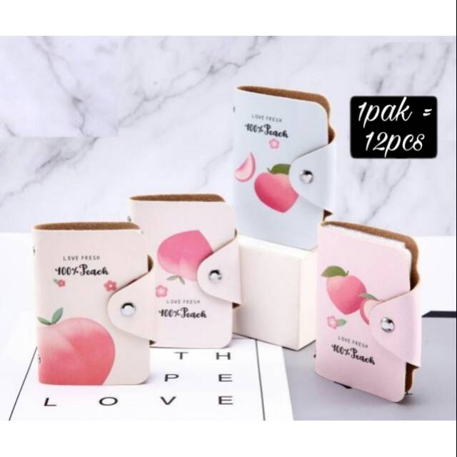 Dompet kartu card holder peach