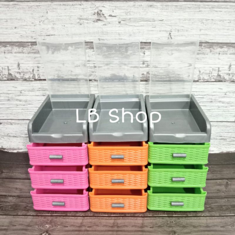 Laci mini plastik 3 susun/lemari plastik kecil/rak mini plastik serbaguna multifungsi
