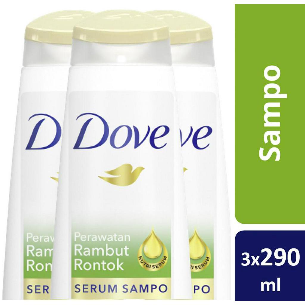 Jual Dove Shampoo Perawatan Rambut Rontok Berkurang 99 Dengan Nutri Serum Dan Dynazinc 290ml X3 9688
