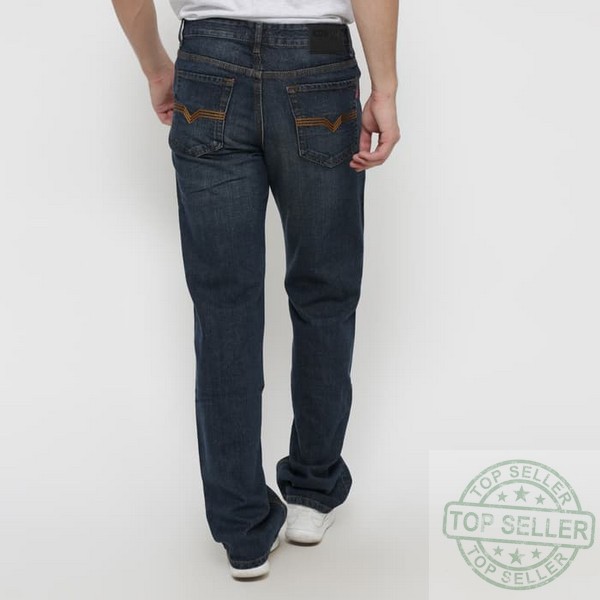 (Celana Murah) Edwin Celana Jeans EDW 512-27-ECO Regular Fit Pria Panjang Biru Tua - Biru, 30 |DXT