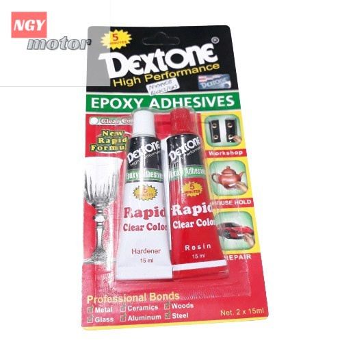 LEM EPOXY DEXTONE RAPID 5 MENIT / LEM CAMPUR SERBAGUNA GELAS KERAMIK KAYU ALUMINIUM BAJA