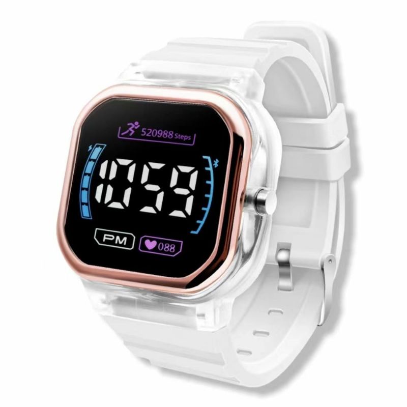 Rubber Led Pria Wanita Jam Tangan Fashion Water Resistant Kasual