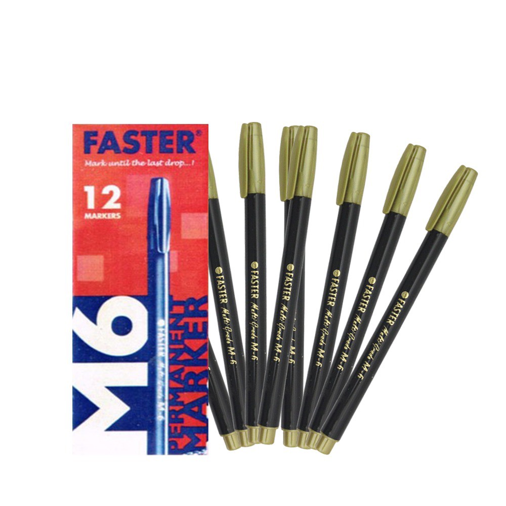 Pulpen Permanent Marker M6 PER LUSIN Faster Pen Permanen