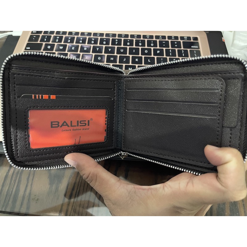 ORIGINAL BALISI 129-1 DOMPET RFID LIPAT PRIA DENGAN ZIPPER DAN TEMPAT KOIN