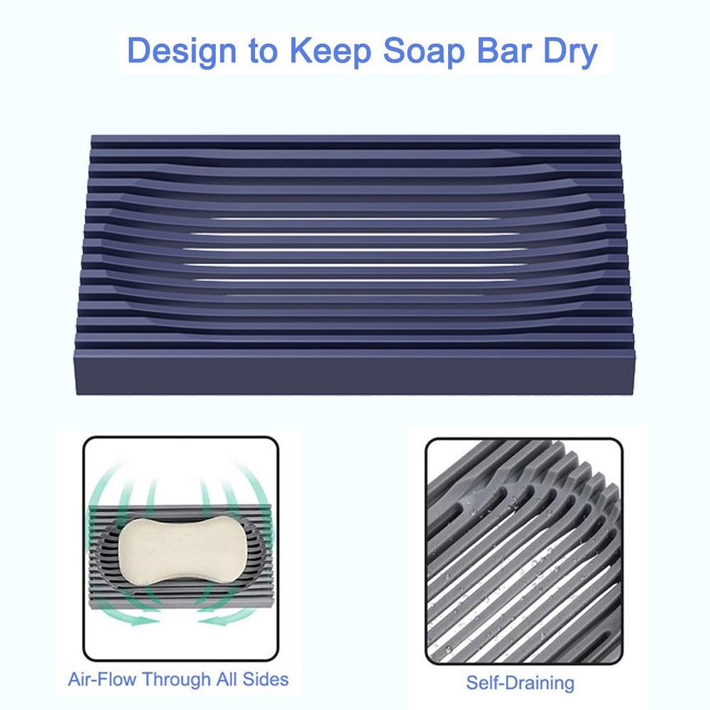 【 ELEGANT 】 Tempat Sabun Flexible Shower Tray Drain Rack Self Draining Rak Penyimpanan