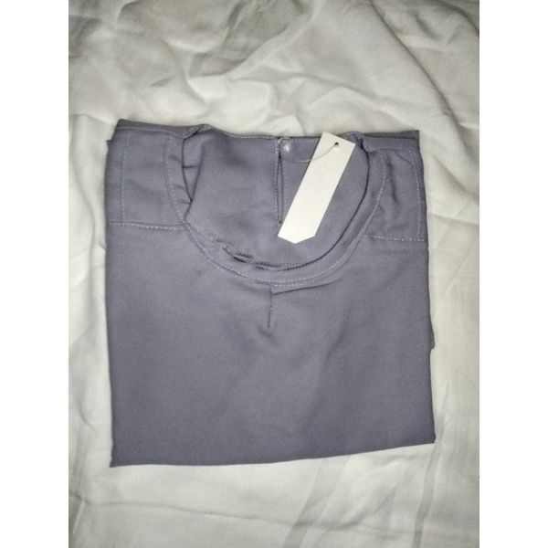 ATASAN REGINA/pakaian Wanita Lengan Panjang muslim Blouse/Atasan wanita lengan panjang jumbo-Silver