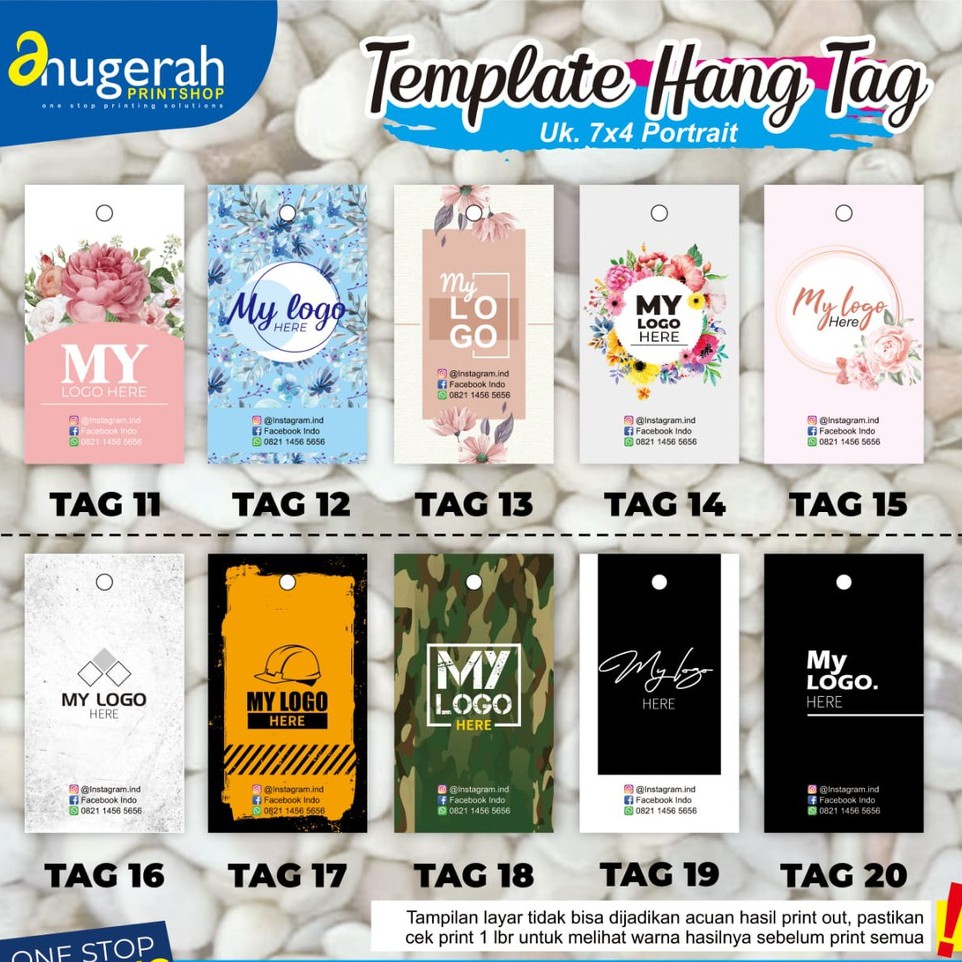 Hangtag - Hang Tag Label Produk - Label Merk Pricetag 1 Sisi Art Carton 260 gr Murah Custom