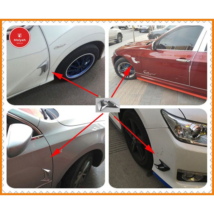 Car Air flow Side Fender dekorasi Variasi insang hiu Mobil isi 2 pcs modifikasi modif feder Sedan MP