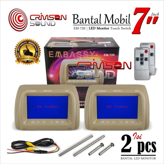 HEADREST TV LED MONITOR 7 Inch UNTUK MOBIL Embassy EM-720
