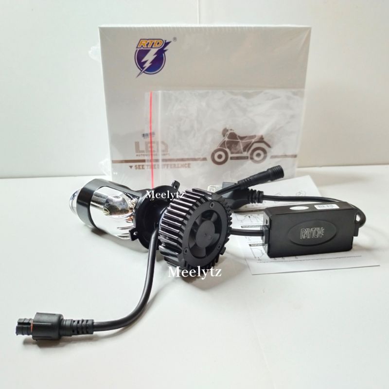 Lampu utama Led RTD M01X Mini Projector H4 cut off motor mobil